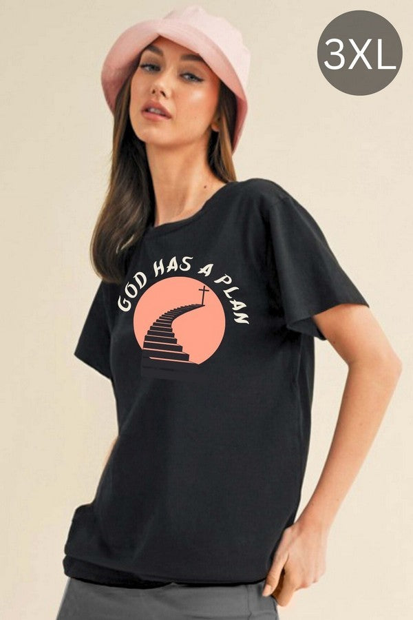 Black God Has A Plan Graphic Cotton T Shirt 1