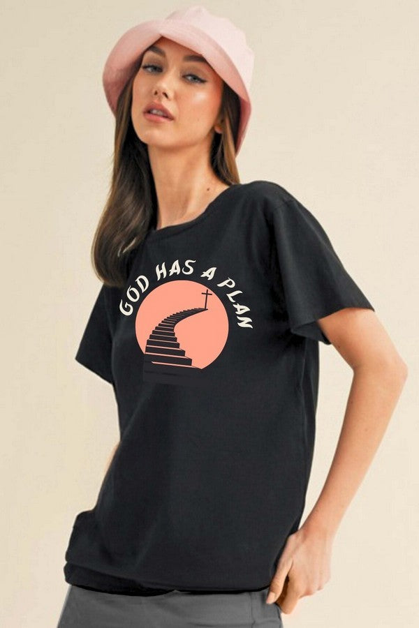 White God Has A Plan Graphic Cotton T Shirt 1