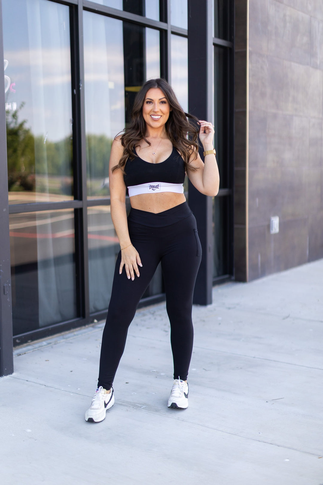 Full Length Crossover Black Pocket Full Length Leggings R4 1
