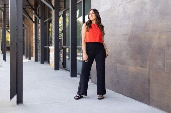 The Brooke Black Wide Leg Full Length With Pockets 1