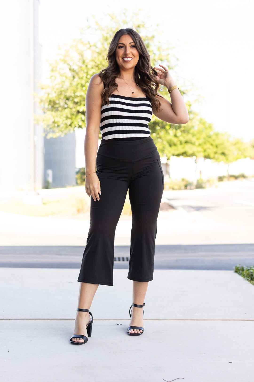 Black The Faith Tummy Control Gaucho Pants 1