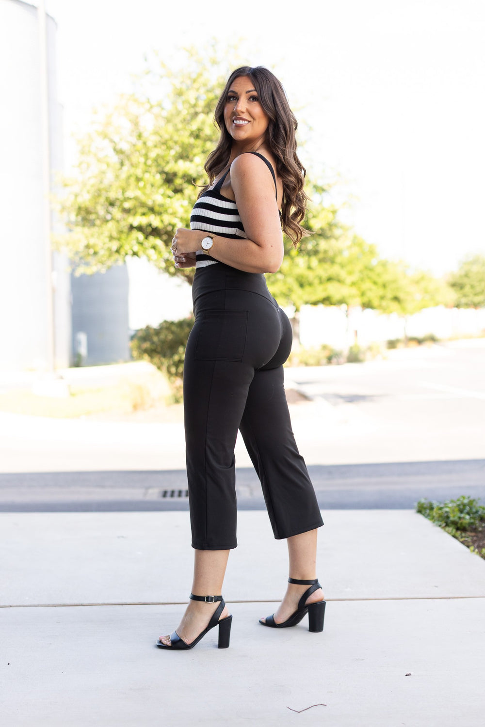 Black The Faith Tummy Control Gaucho Pants 1
