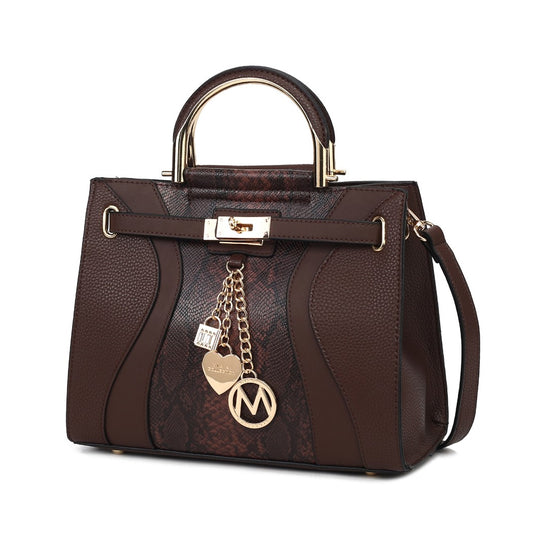 Charcoal Cassia Vegan Leather Satchel Bag