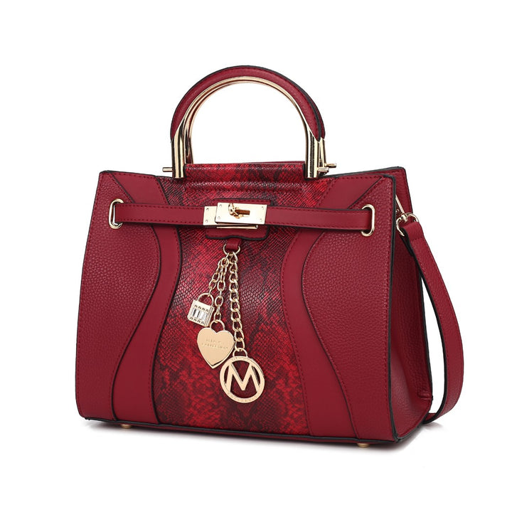 Red Cassia Vegan Leather Satchel Bag