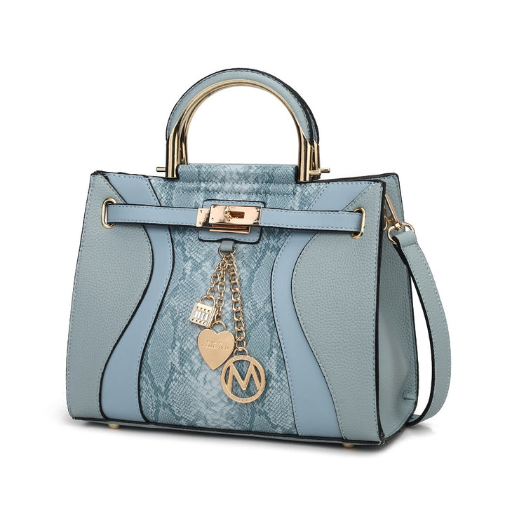 Cognac Cassia Vegan Leather Satchel Bag