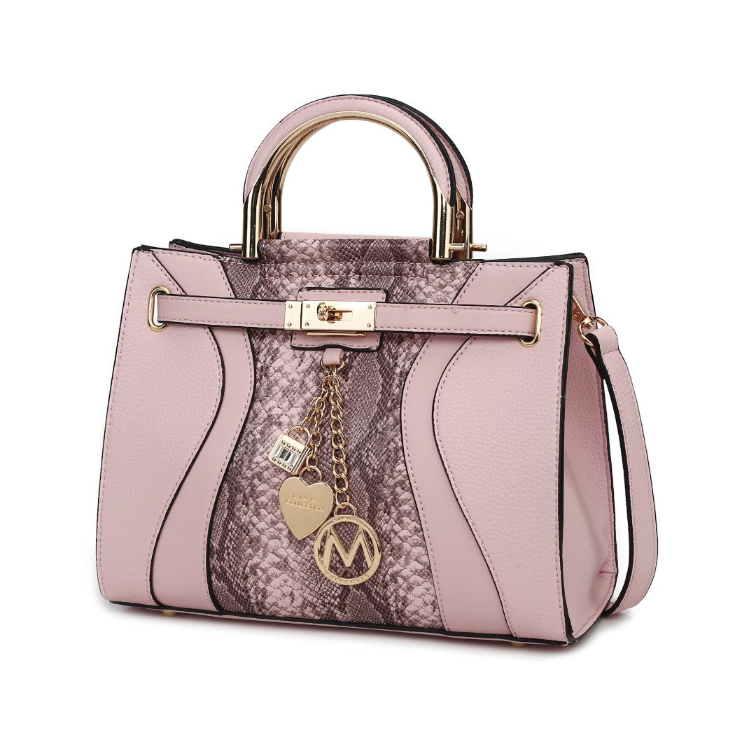 Taupe Cassia Vegan Leather Satchel Bag