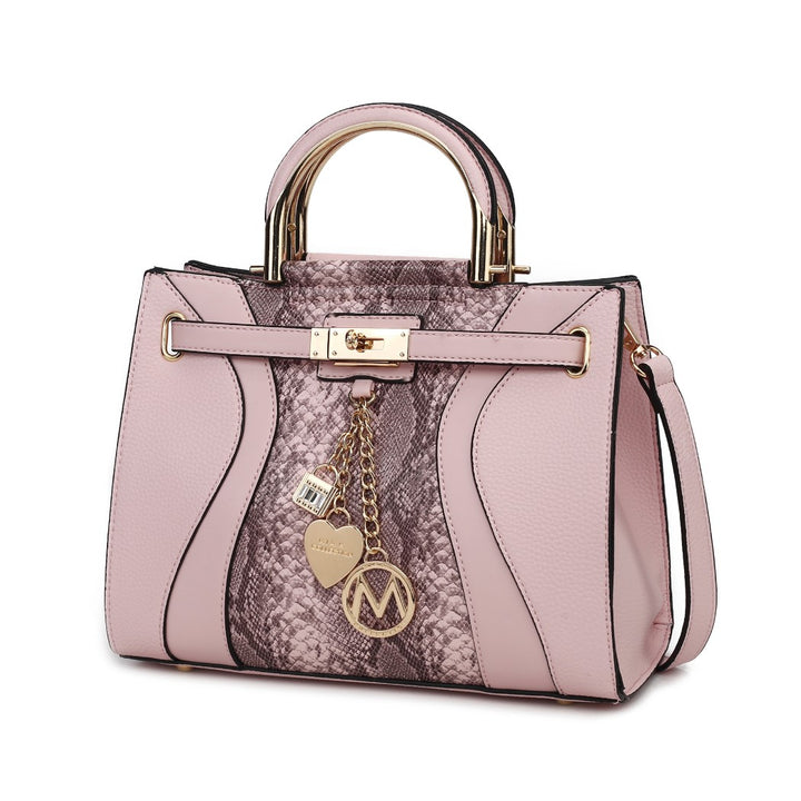 Taupe Cassia Vegan Leather Satchel Bag