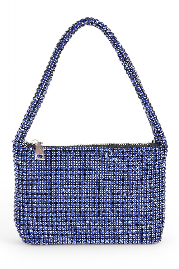 Fuchsia Rhinestone Iconic Soft Clutch Swing Bag