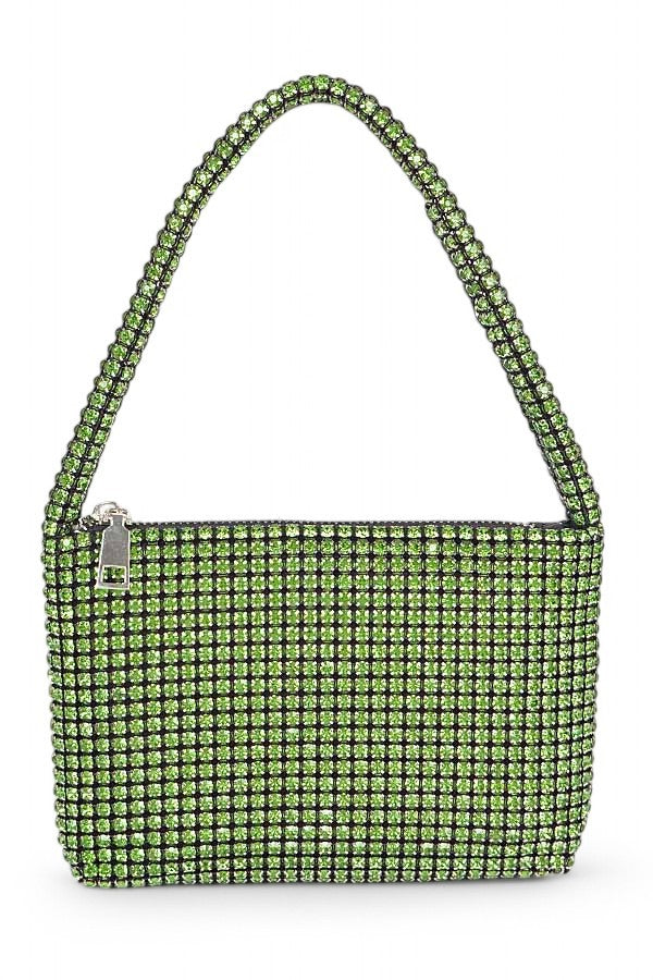 Multi Rhinestone Iconic Soft Clutch Swing Bag