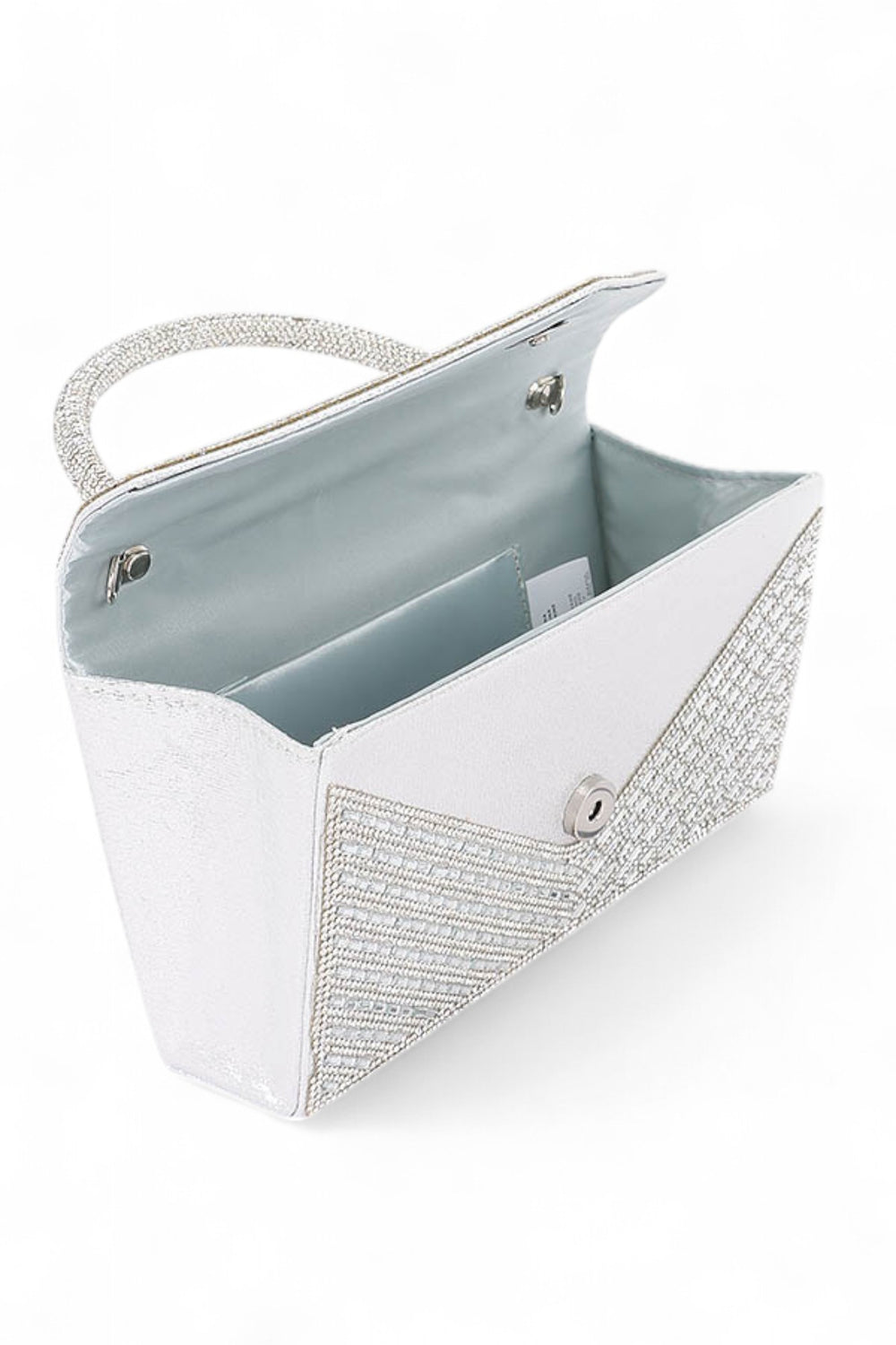 Rhinestone Top Handle Statement Clutch Bag