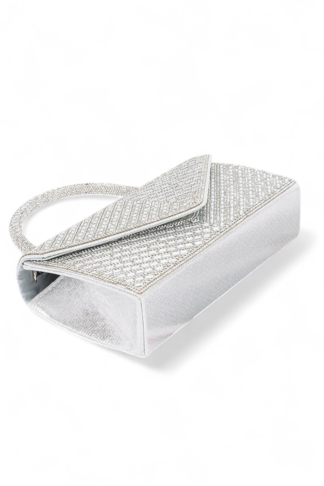 Rhinestone Top Handle Statement Clutch Bag