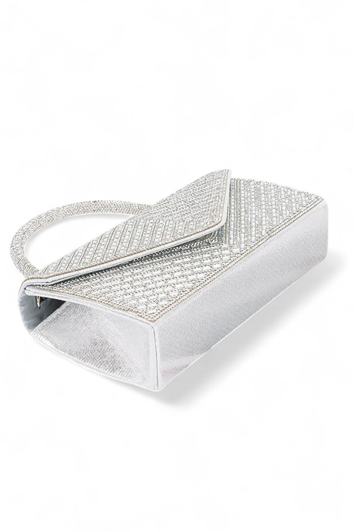 Rhinestone Top Handle Statement Clutch Bag