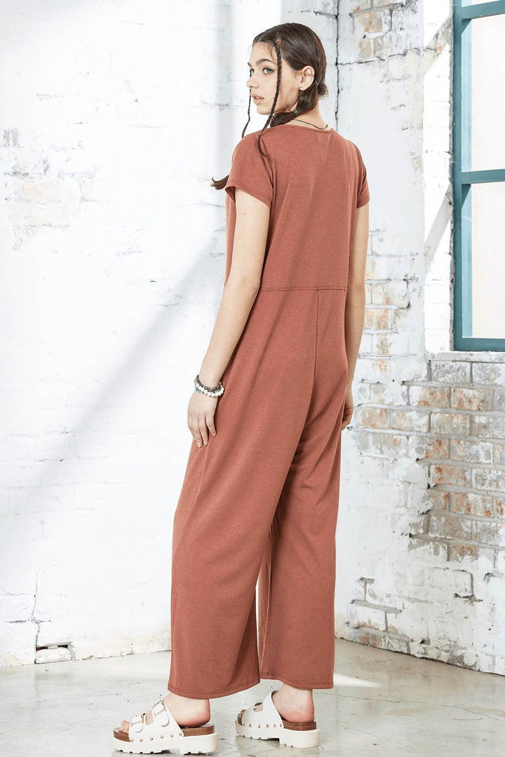 Plus Comfort Button Up Front Closure Jumpsuit