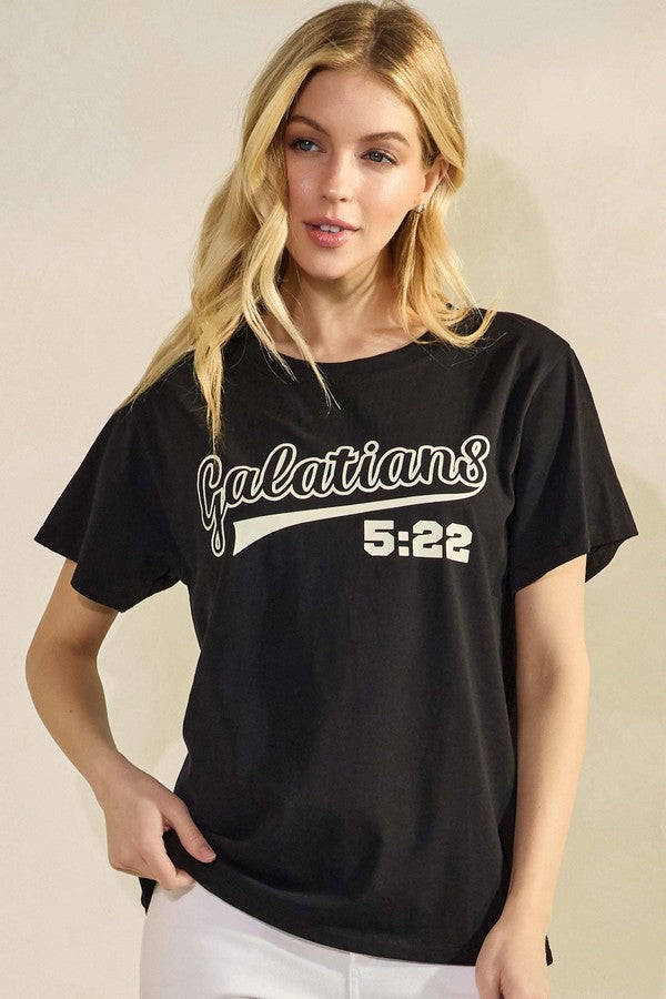 Black Fruit Of The Spirit Graphic Cotton T Shirt