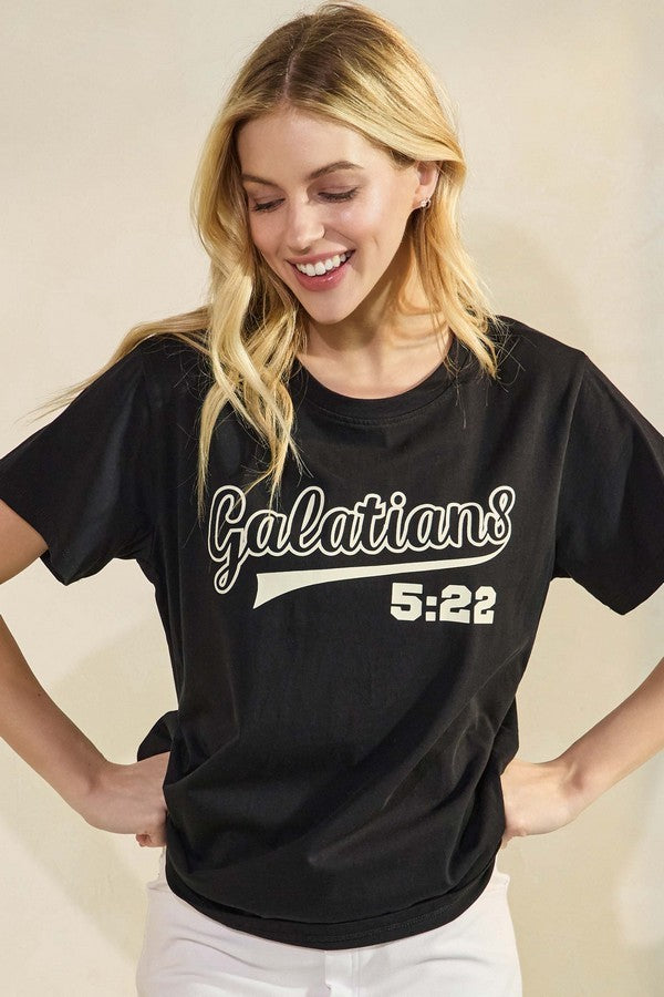 Black Fruit Of The Spirit Graphic Cotton T Shirt