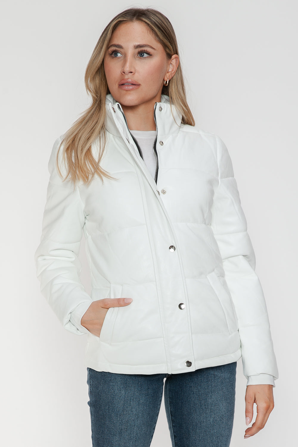 Ymi Pocketed Zip Up Turtleneck Puffer Jacket 1