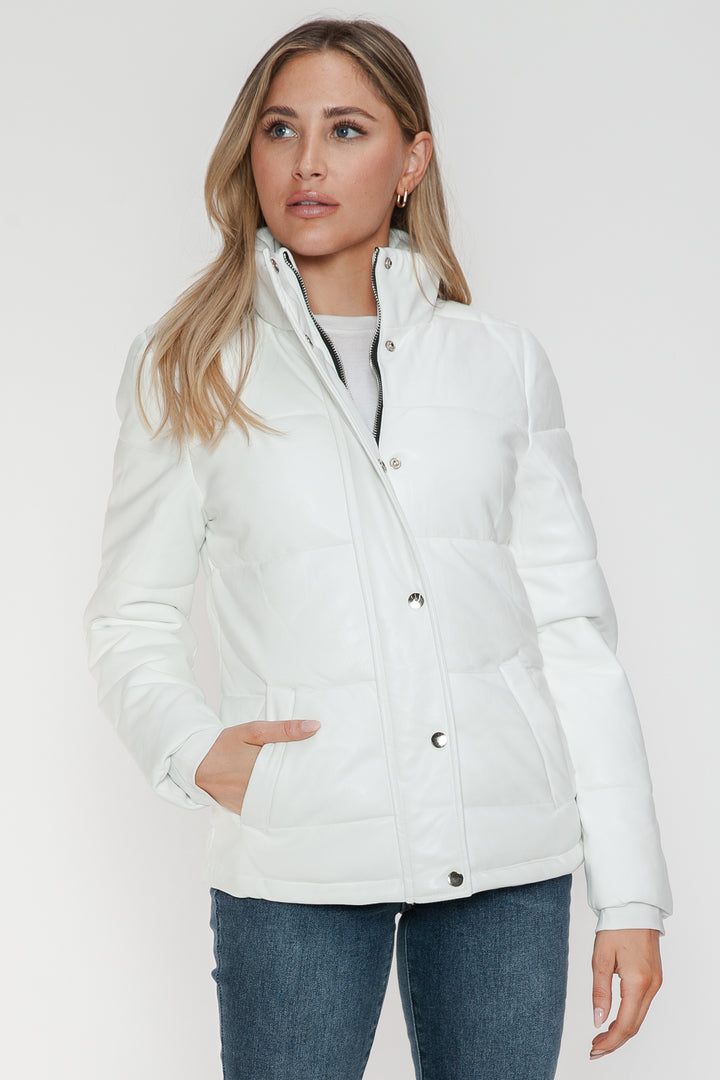 Ymi Pocketed Zip Up Turtleneck Puffer Jacket 1
