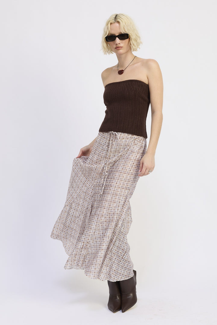 Lace Up Tube Sweater Top