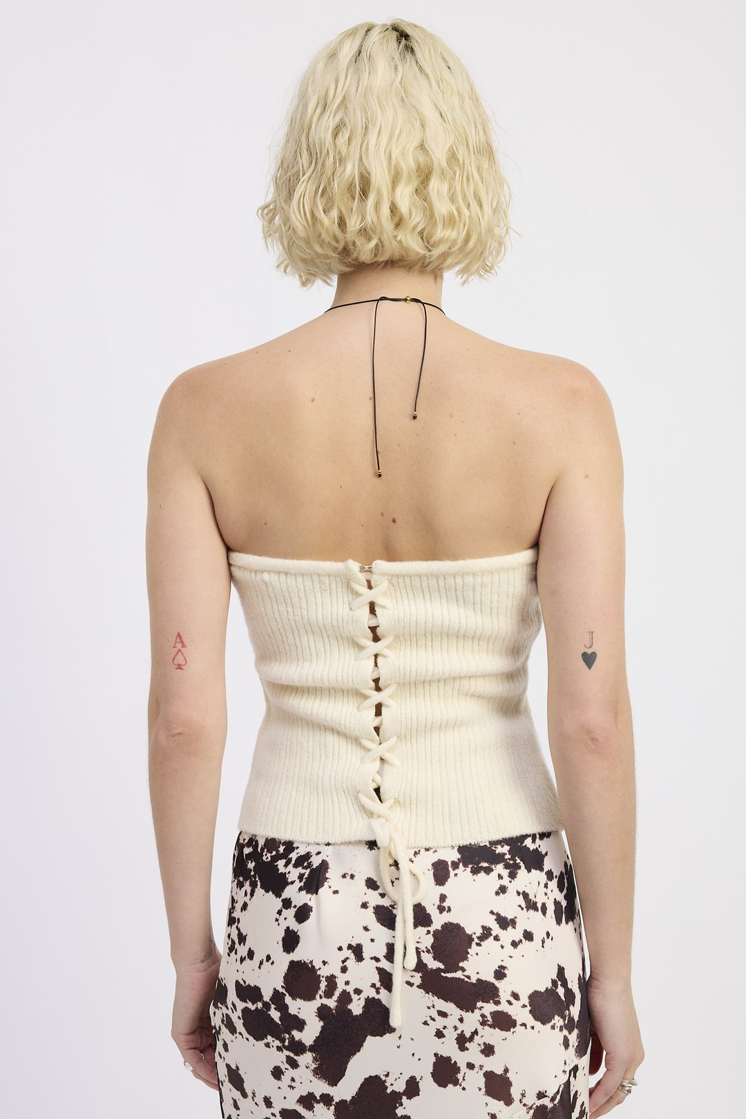 Lace Up Tube Sweater Top