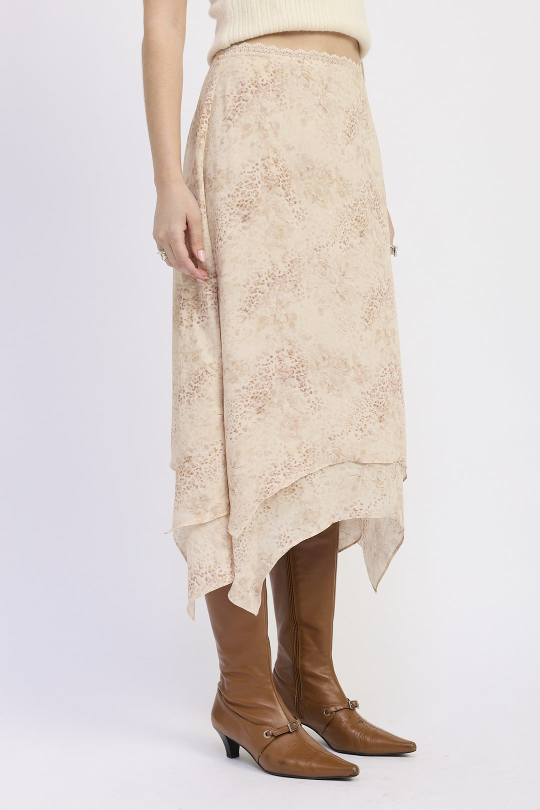 Mid Rise Billowy A Line Skirt