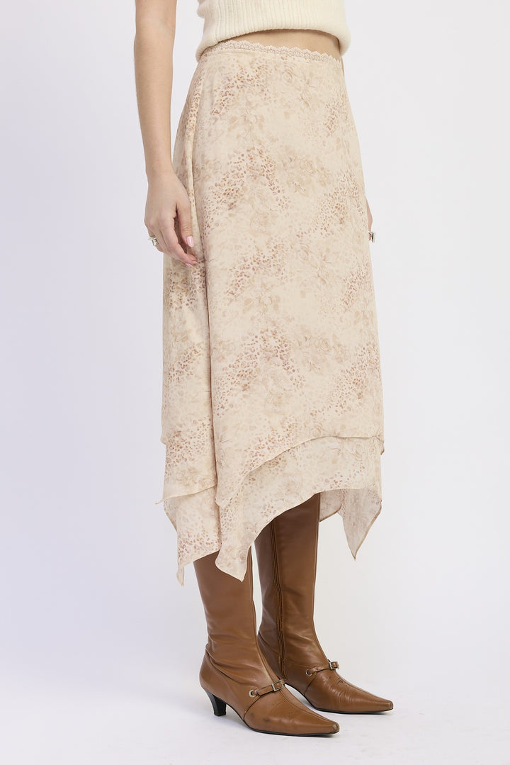 Mid Rise Billowy A Line Skirt