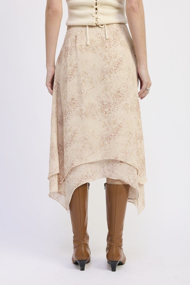 Mid Rise Billowy A Line Skirt