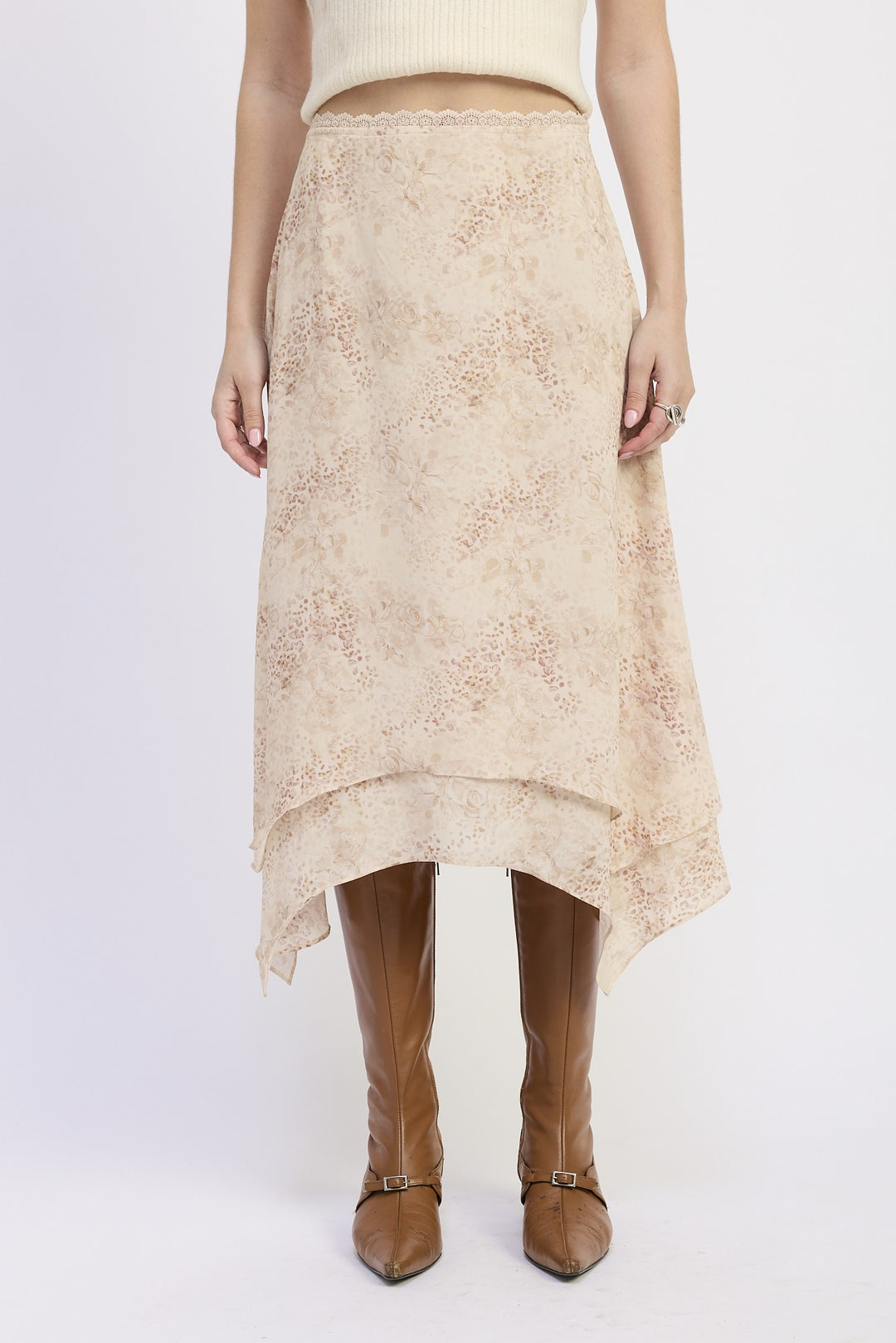 Mid Rise Billowy A Line Skirt
