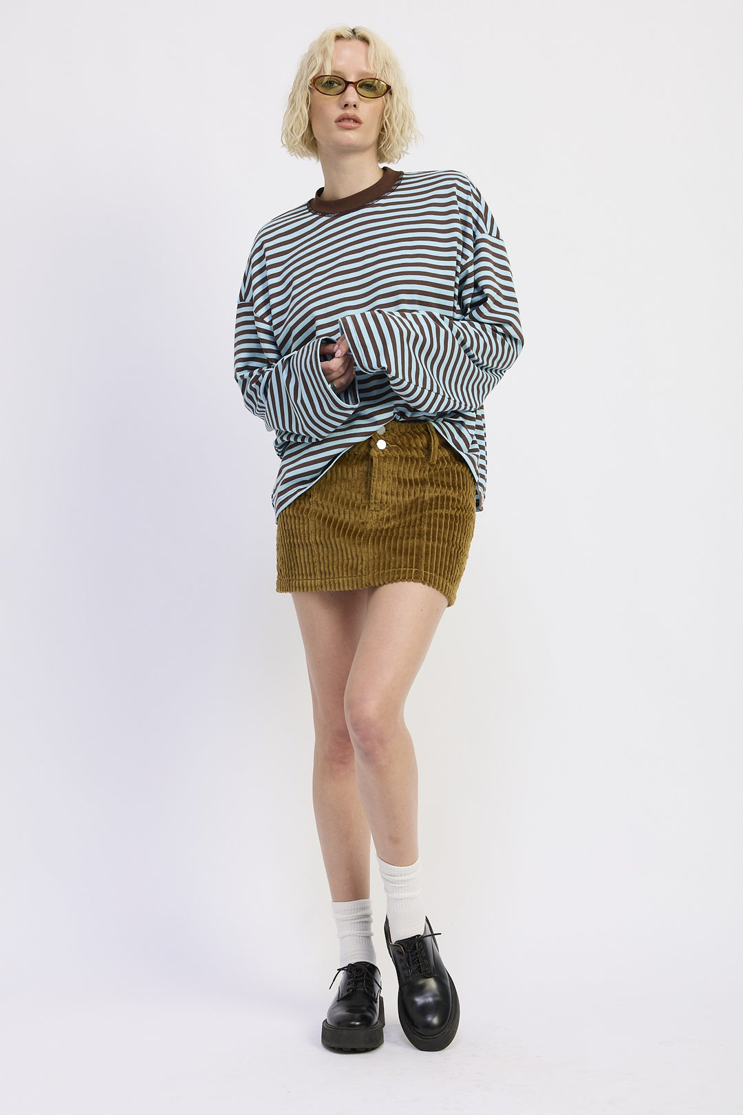 Oversized Striped Basic Top