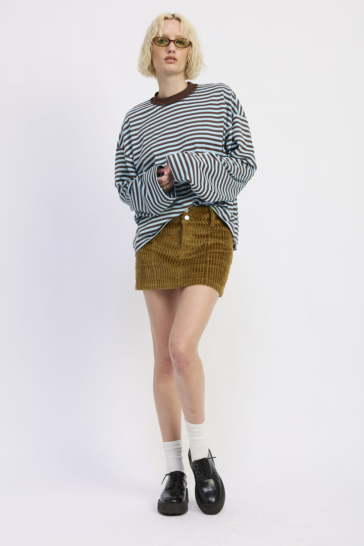 Oversized Striped Basic Top