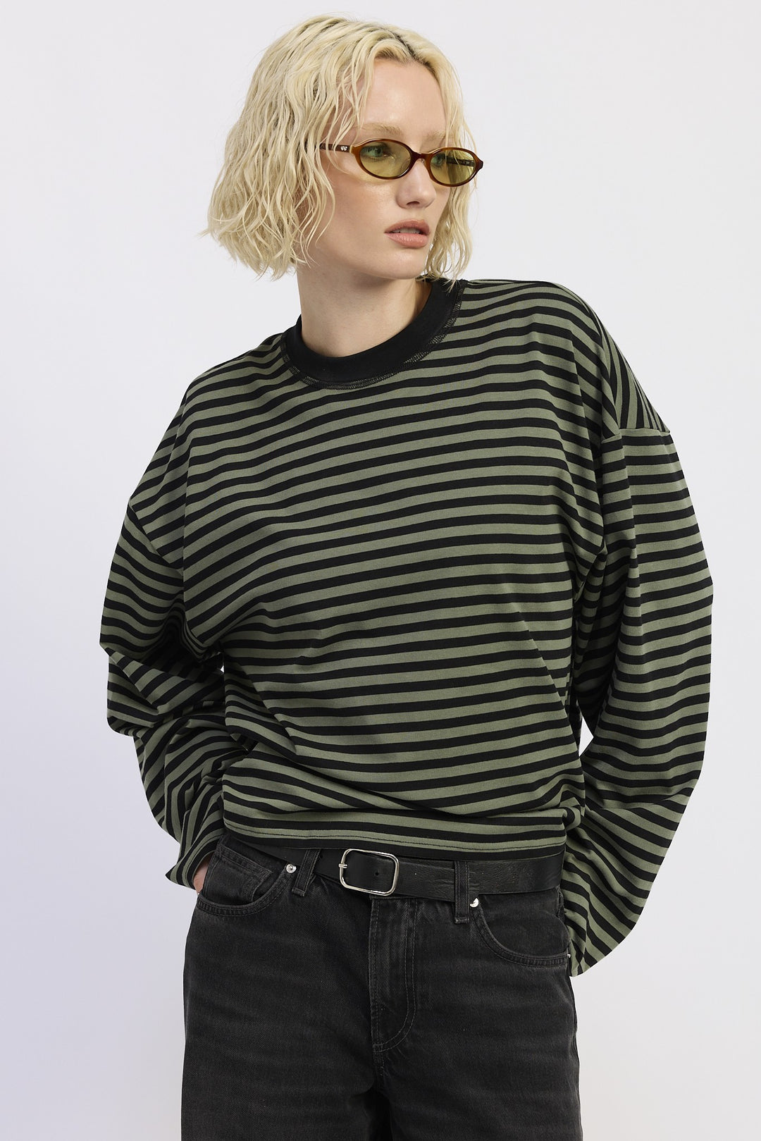 Oversized Striped Basic Top