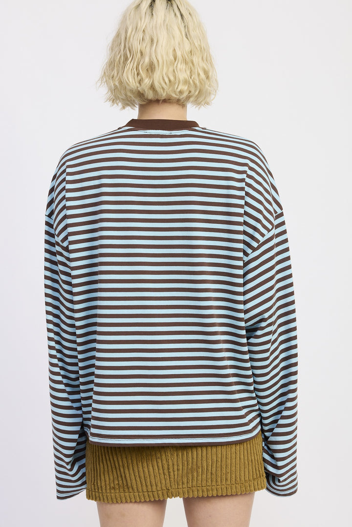 Oversized Striped Basic Top