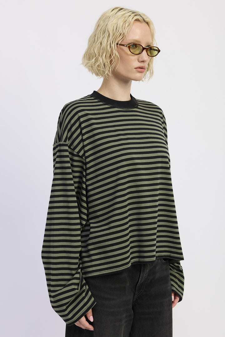 Oversized Striped Basic Top