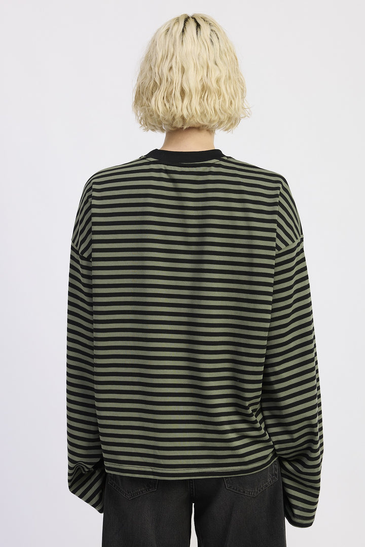 Oversized Striped Basic Top