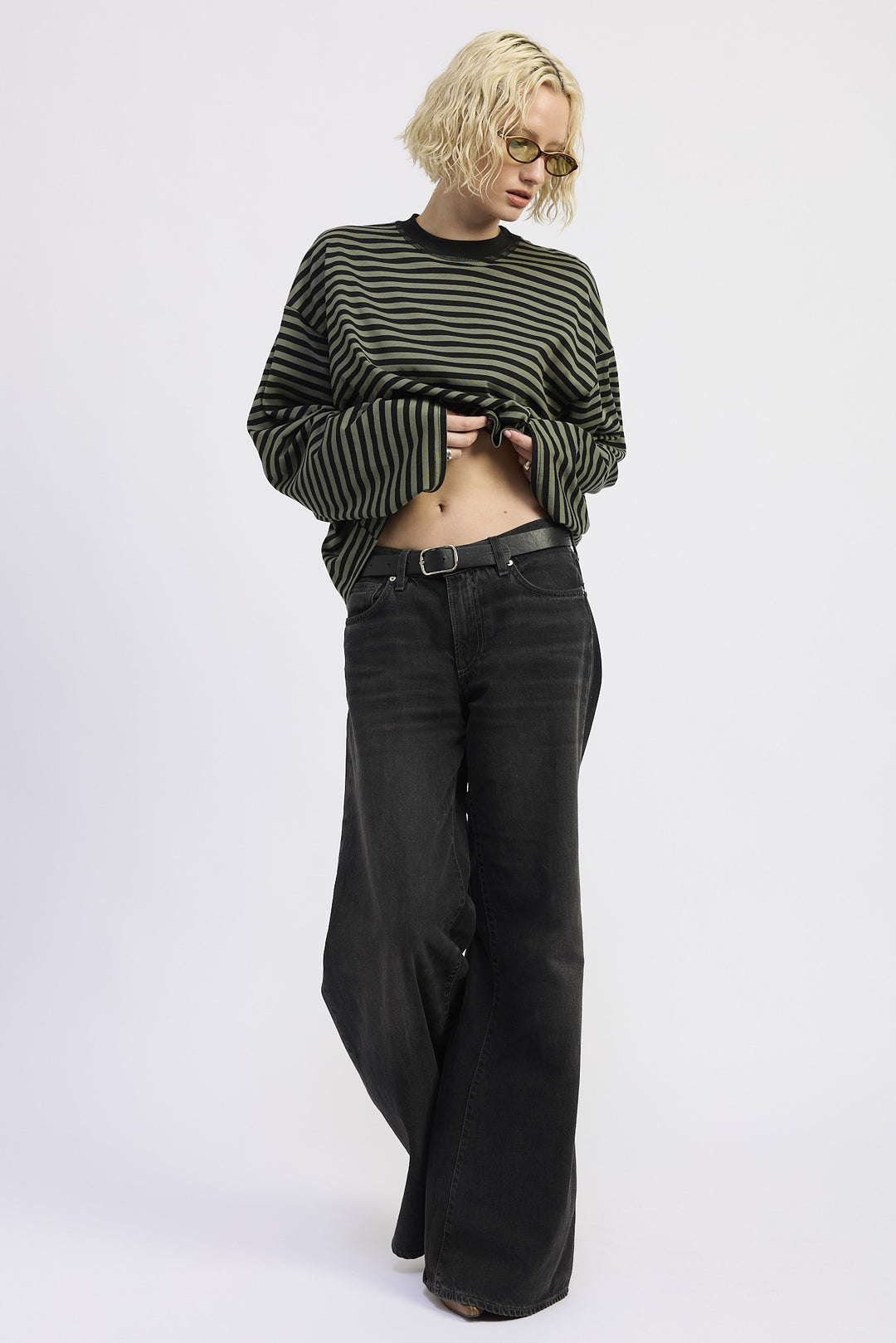 Oversized Striped Basic Top