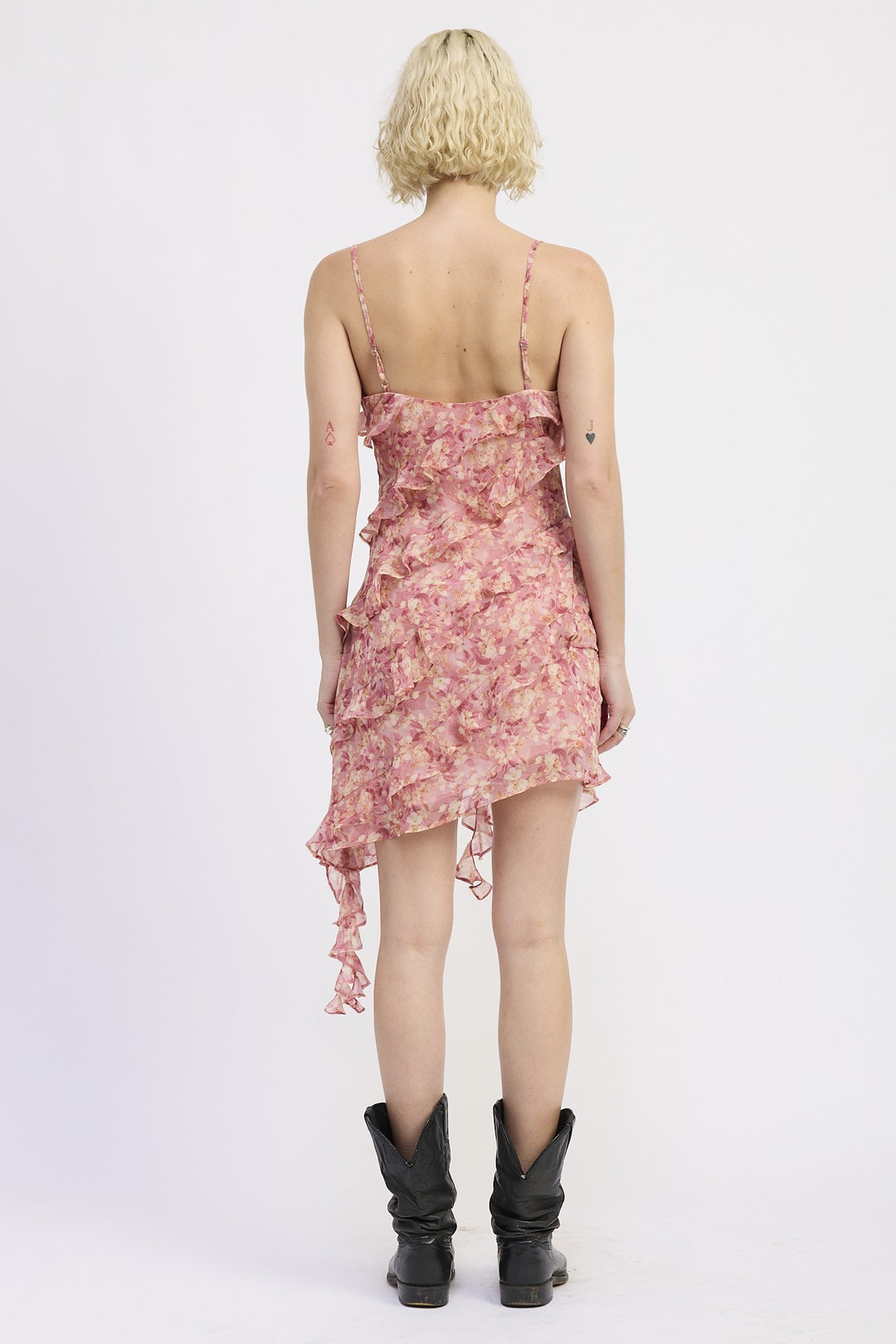 Asymmetrical Ruffle Mini Dress 1