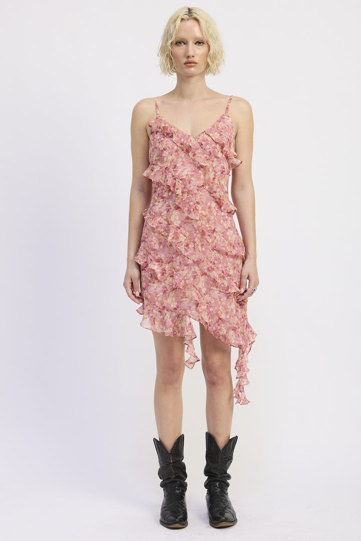 Asymmetrical Ruffle Mini Dress 1