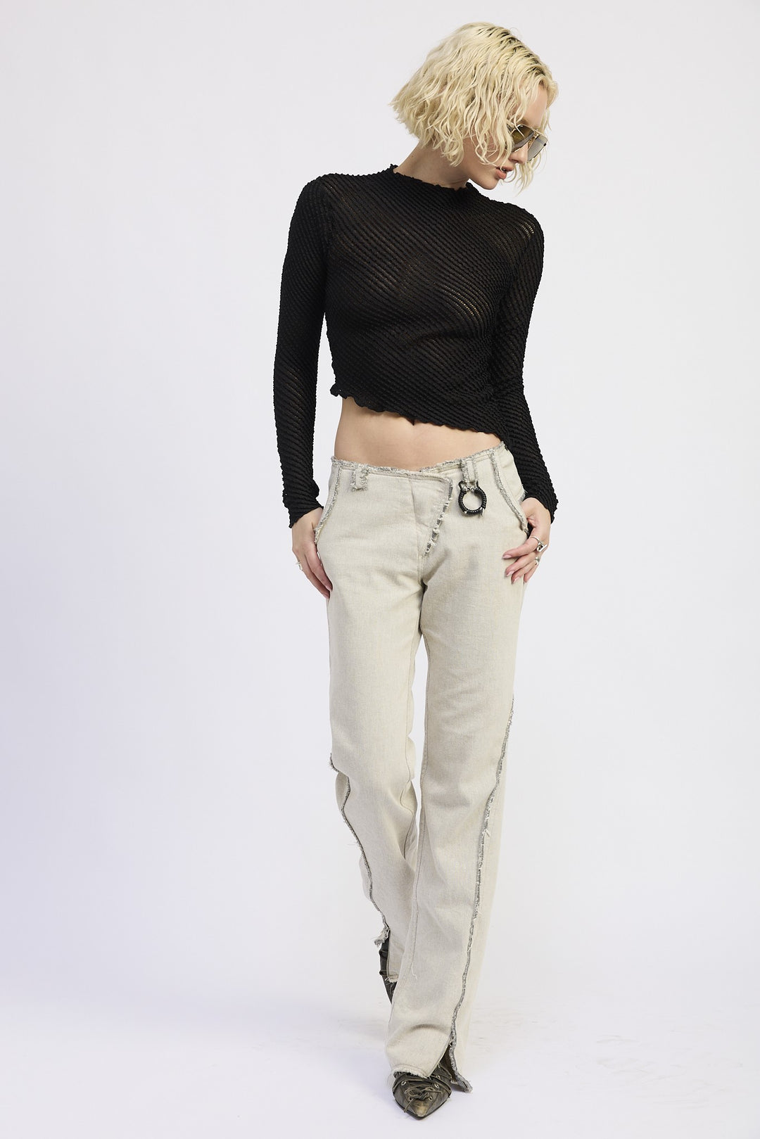 Long Sleeve Boat Neck Top