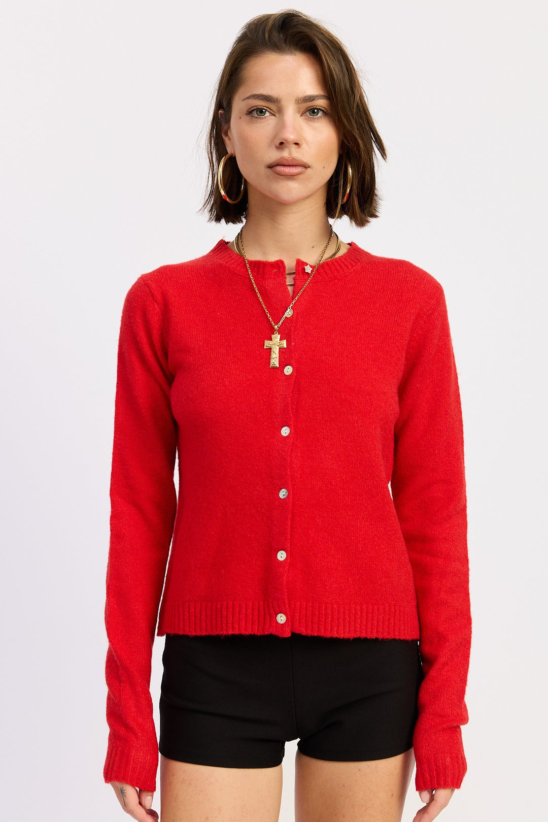 Fitted Button Up Cardigan