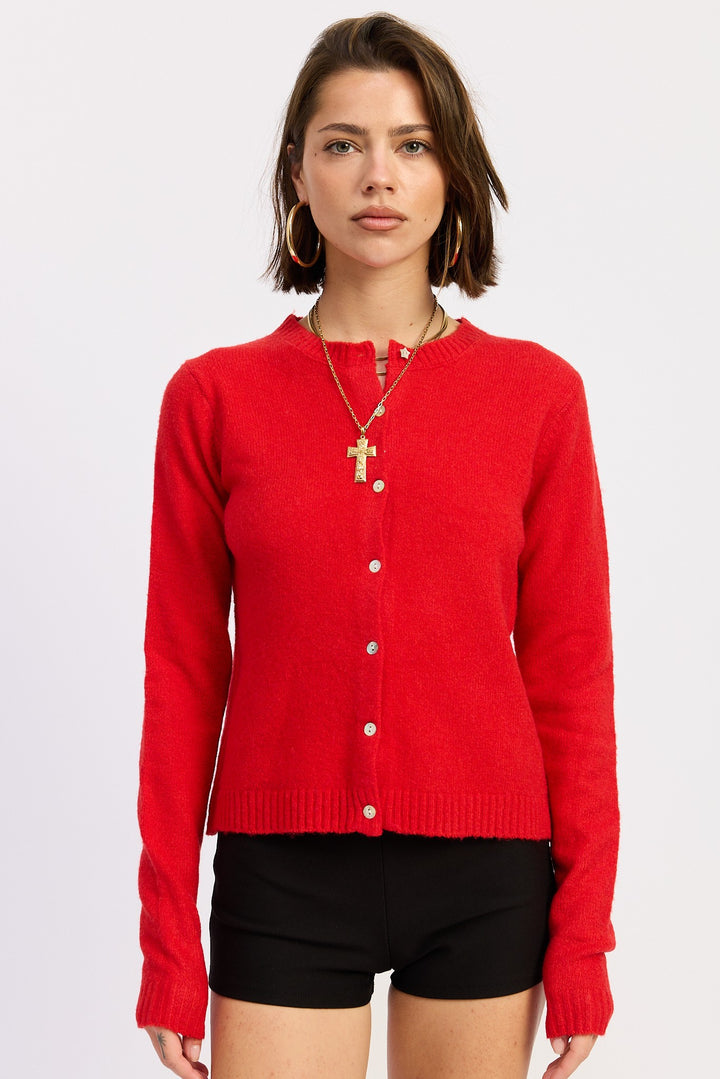 Fitted Button Up Cardigan