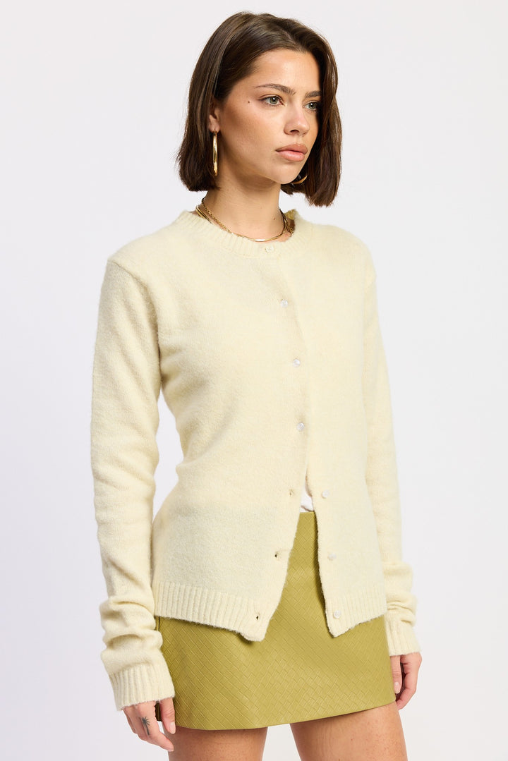 Fitted Button Up Cardigan