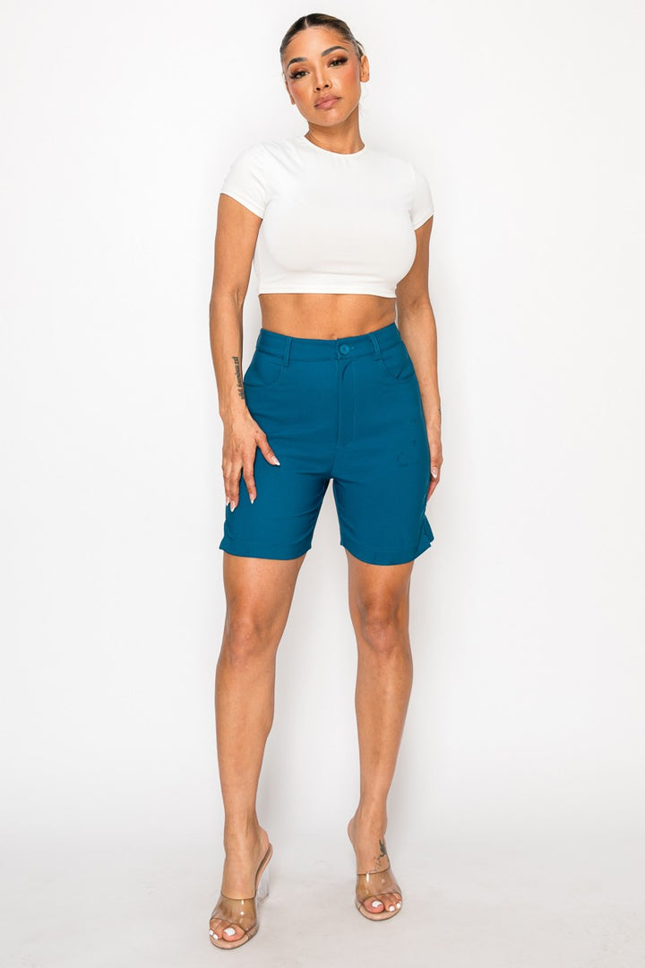 Teal Golf Straight Dressy Bermuda 4