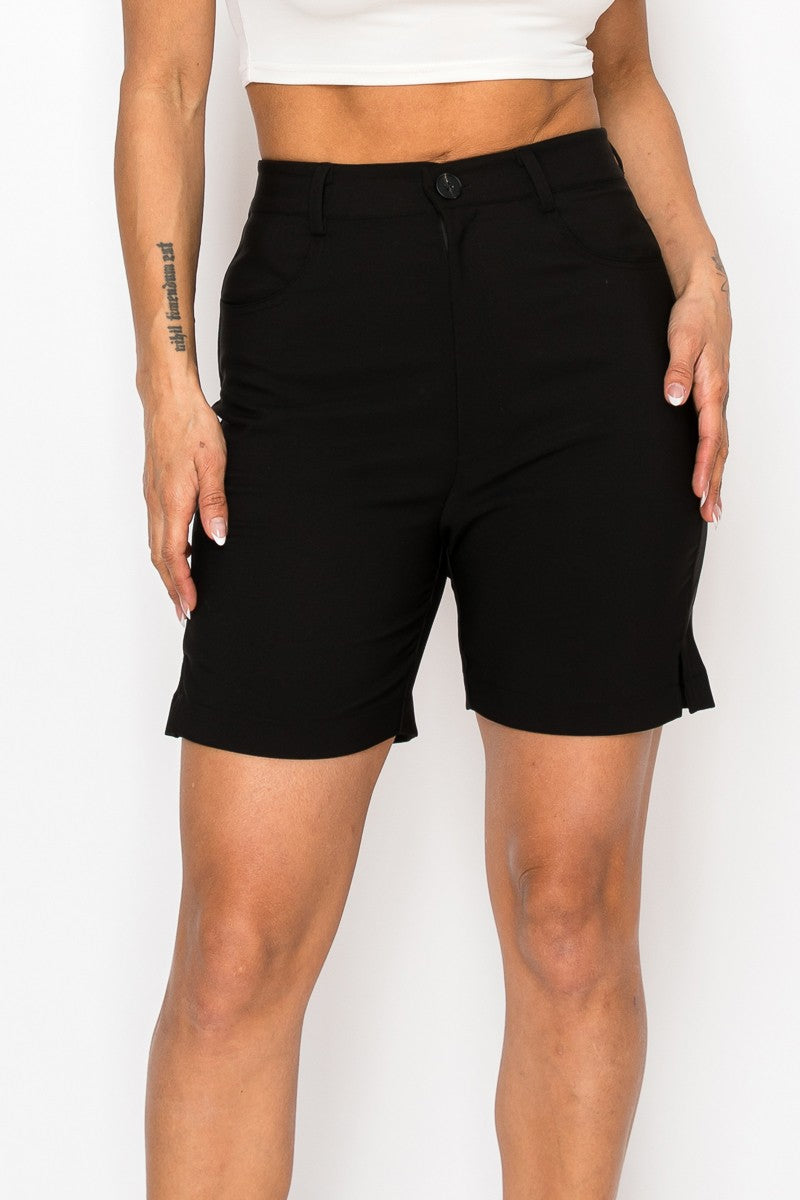 Black Golf Straight Dressy Bermuda