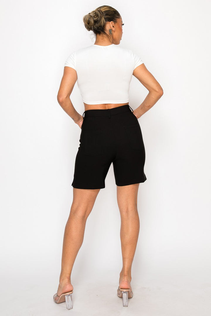 Navy Golf Straight Dressy Bermuda