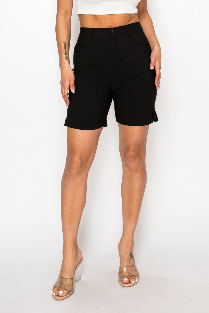 Black Golf Straight Dressy Bermuda