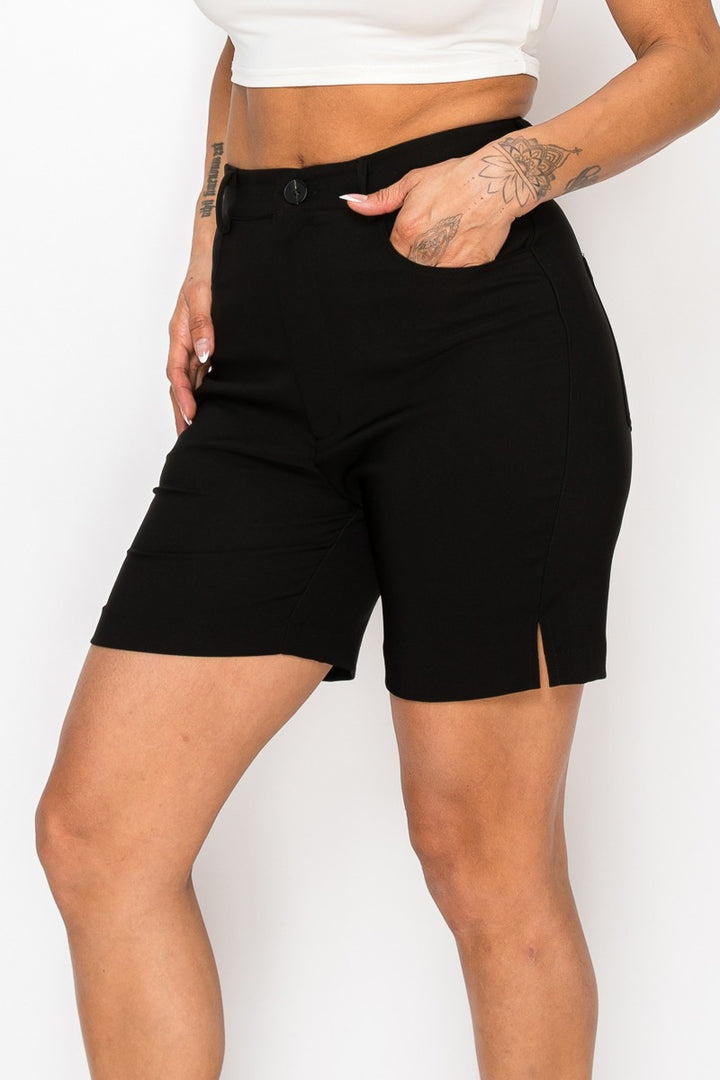 Navy Golf Straight Dressy Bermuda