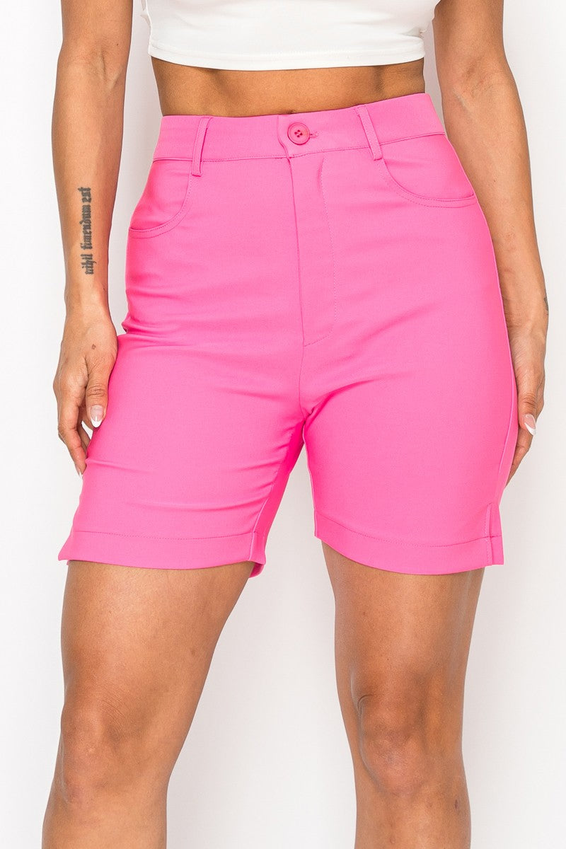 Hot Pink Golf Straight Dressy Bermuda 3