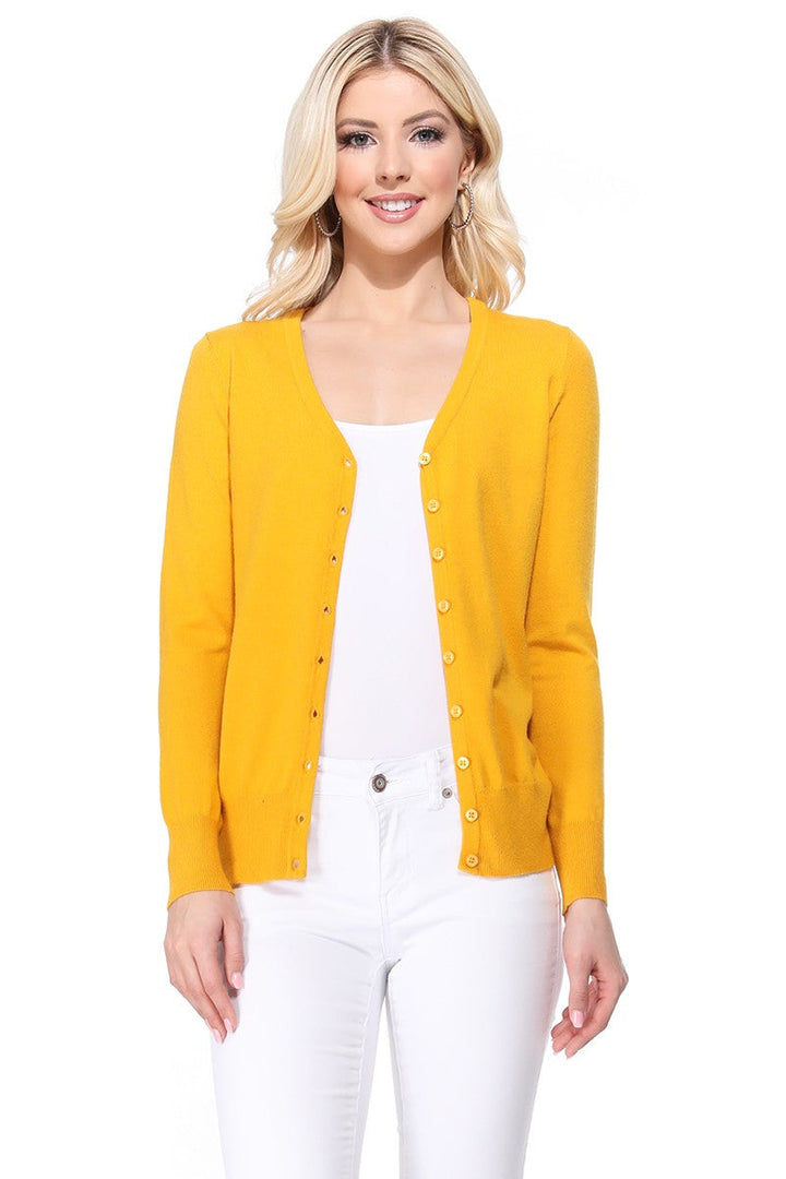 Peacock Womens V Neck Button Down Knit Cardigan Sweater