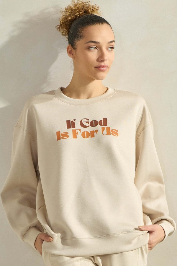 Oat If God Is For Us Ultra Comfy Graphic Sweatshirt 1