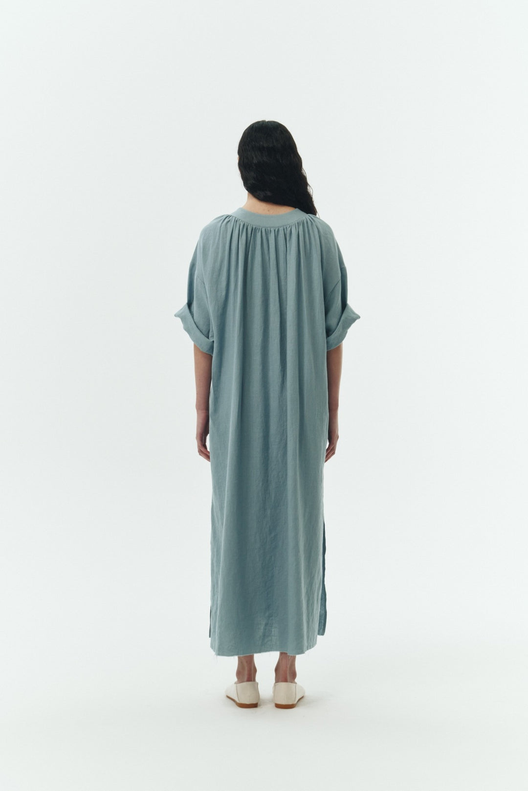Light Blue Charlotte Solid Tunic Dress