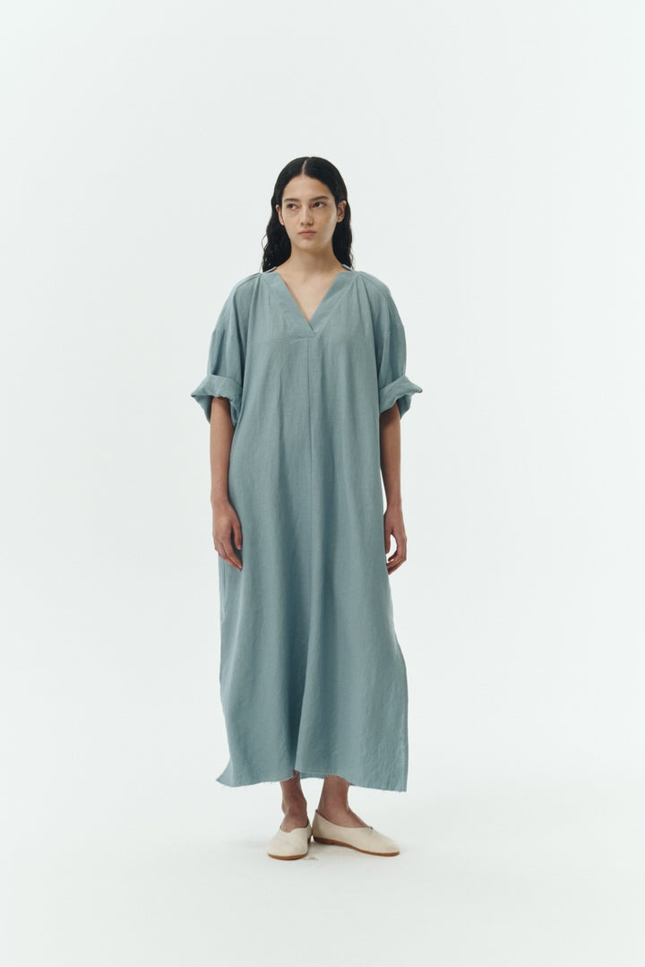 Light Blue Charlotte Solid Tunic Dress